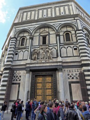 The Baptistery of St. John sits across from the Florence Cathedral