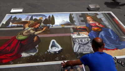 Sidewalk Artist in Florence