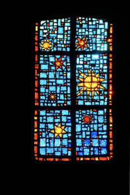 Stained Glass In the 11th Century Church in Le Castellet