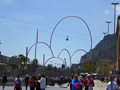 Stylized Olympic Rings (1992) and Montjuic Cable Car