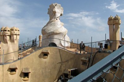 The tour of La Pedrera starts on the rooftop
