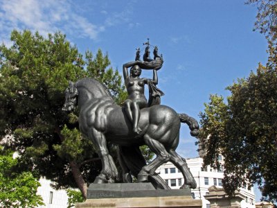 Allegorical Statue representing Barcelona in Placa de Catalunya