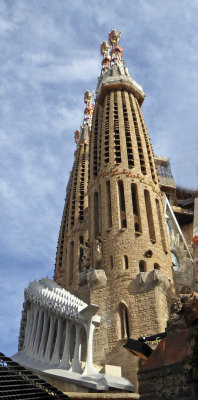 Eight of eighteen planned Towers are nearly complete on Sagrada Familia