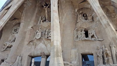 The Passion Facade was designed by Gaudi in 1917, but not completed until 1990