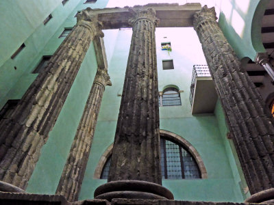 Columns remaining from the Temple of Augustus (1st Century BC) in Barcelona