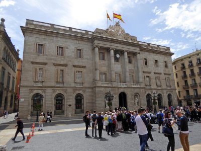 The Town Hall of Barcelona sits in St. James Square, which is located on the site of the 1st Century Roman city of Barcino