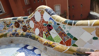 Serpentine Seating and Drainage System on the Lower Court of Park Guell