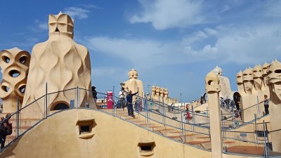 La Pedrera rooftop was called the garden of warriors by the poet Pere Gimferrer