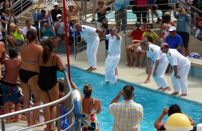 Ship's Captain and Officers Walk the Plank Crossing the Equator