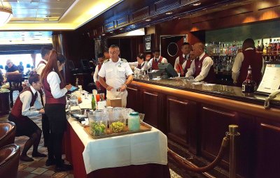 Captain Tuvo helping out at Happy Hour