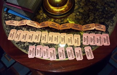 All these Drink Raffle Tickets and We didn't win a Thing
