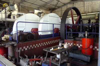 Steam Engine Built in Early 20th Century Powers Three Mills at the Same Time