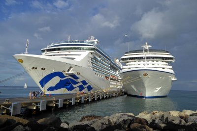 Island Princess & Oceana Riviera Docked in Grenada