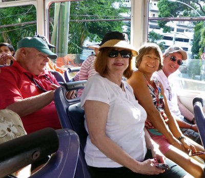 Susan, Karen, and Bill on the Corcovado Railway in Rio