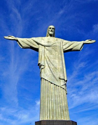 The Statue of Christ the Redeemer stands atop Corcovado Mountain in Rio