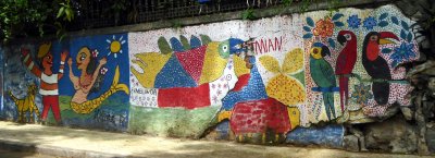 Painted Wall at base of Corcovado