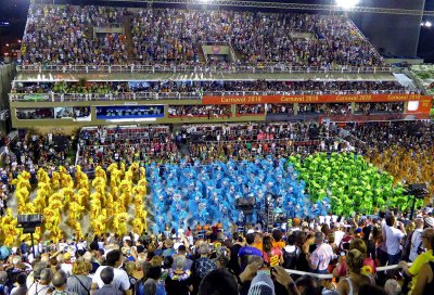 Sao Clemente Samba School on the Parading Avenue