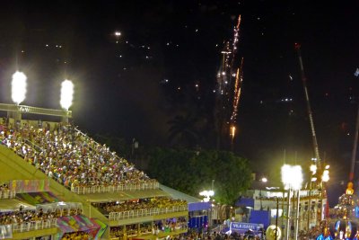 Fireworks before the 3rd Samba School