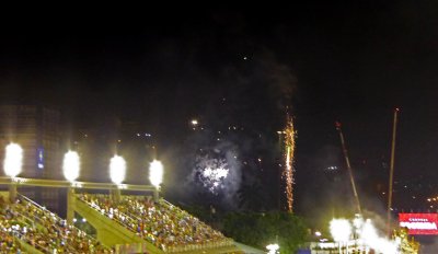 Fireworks preceding the 4th Samba School Parade