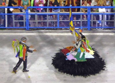 Flag Bearers for Paraiso do Tuiuti performing for the Judges
