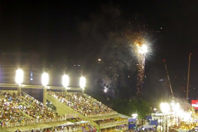 Fireworks at 5.45 AM signal the arrival of the Last Samba School of the night
