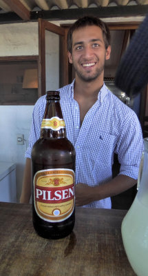 Uruguayan Beer and one of the Owners Sons