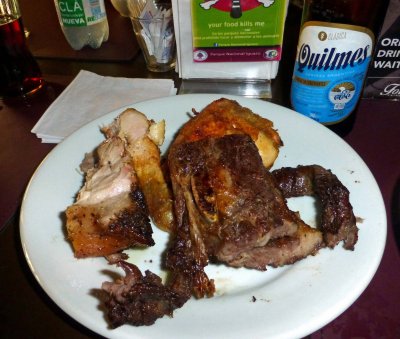 Argentine BBQ Meat and Regional Beer for Lunch