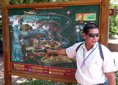 Our local guide, Carlos, explaining almost 3 Miles of Trails where we will be Walking