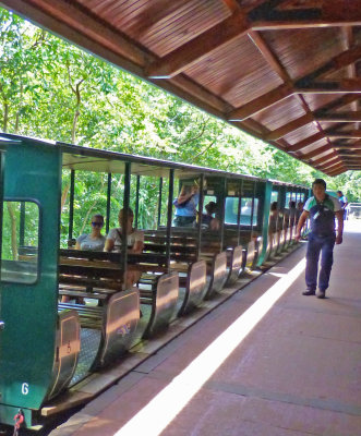 Open-air Cars on the Jungle Train; 95 degrees & very humid