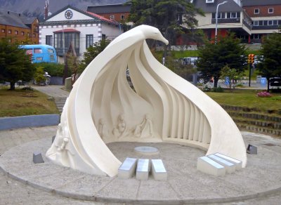 Inside the Fournier Monument in Ushuaia, Argentina