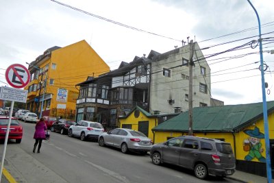 Hilly street in Ushuaia, Argentina