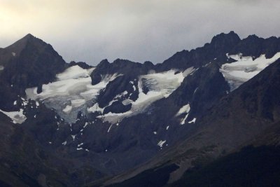 Zooming in on Glaciers as we leave Ushuaia, Argentina