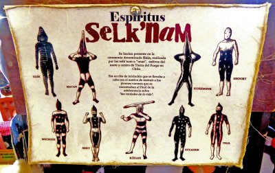 Costumed Men representing Spirits of the Selk'Nam People were used in the initiation of Young Men into Adulthood