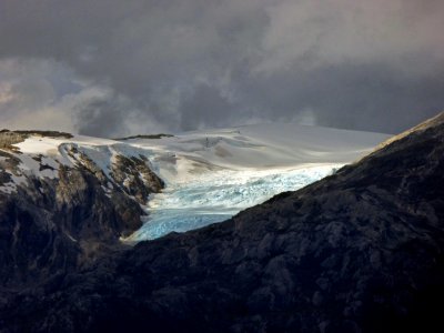 Ice Field and Valley Glacier in Chilean Fjord