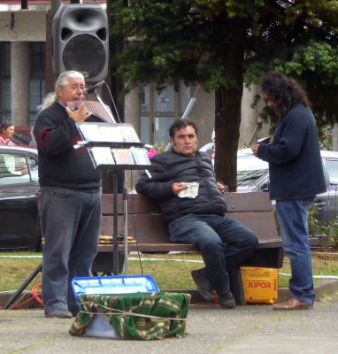 Playing the Pan Flute in Puerto Varas, Chile
