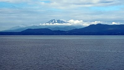 Sailing away from Puerto Montt, Chile