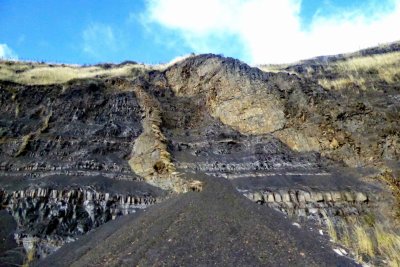 Erosion beside the road in Chile