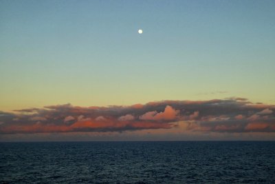 Moon over the Pacific Ocean