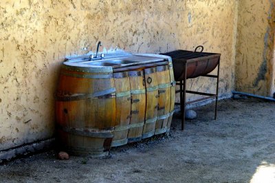 Sink made of Old Wine Barrels