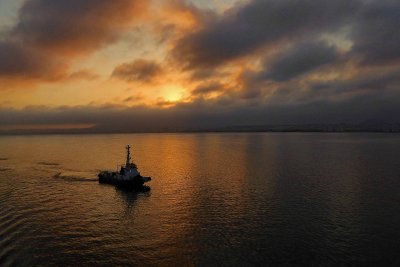 Sunrise over the Pacific Ocean off the Coast of Chile