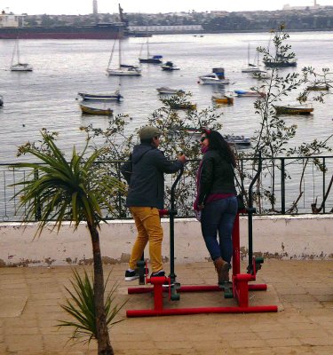 Public exercise equipment on the Boardwalk at Coquimbo, Chile