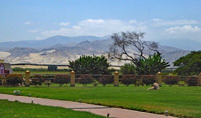 Sand on the Andes Mountains viewed from Hacienda La Caravedo, Peru