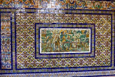 Mosaic tiles in Santa Domingo Convent were brought from Spain in the 1600's