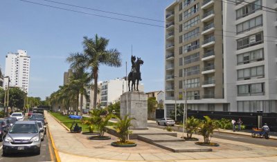 General Mariano Necochea statue in Miraflores neighborhood of Lima