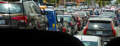 Stuck in Lunchtime Traffic in Lima, Peru