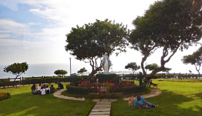 Statue of Virgin Mary in Love Park, Lima