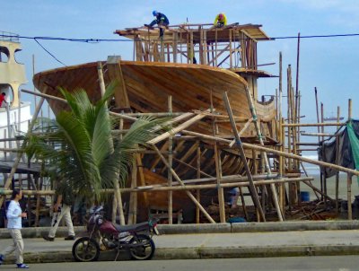 Tarqui Beach in Manta, Ecuador, is famous for Boatbuilding