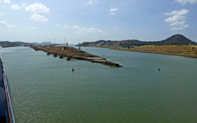 Both Miraflores Locks (old) on the left and Cocoli Locks (new) on the right feed into Miraflores Lake