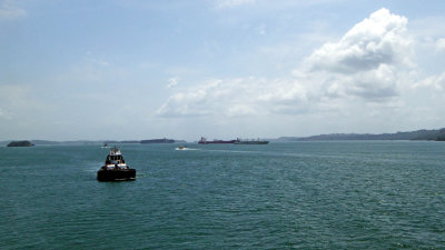 Gatun Lake covers an area of 166 square miles