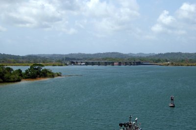 The Gatun Dam is a large earthen dam across the Chagres River in Panama